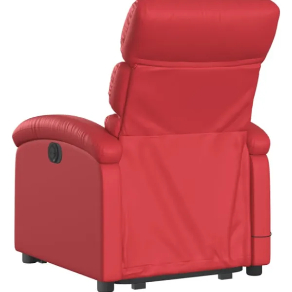 vidaXL Fåtöljer>Reclinerfåtölj med uppresningshjälp röd konstläder