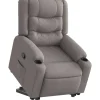 vidaXL Fåtöljer>Reclinerfåtölj med uppresningshjälp taupe tyg