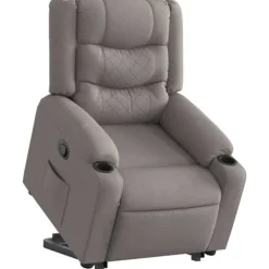 vidaXL Fåtöljer>Reclinerfåtölj med uppresningshjälp taupe tyg