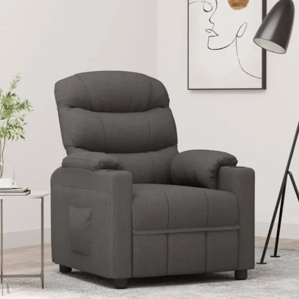 vidaXL Fåtöljer>Reclinerfåtölj mörkgrå tyg