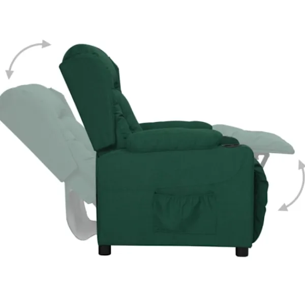 vidaXL Fåtöljer>Reclinerfåtölj mörkgrön tyg