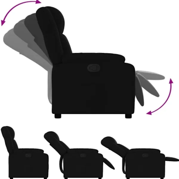 vidaXL Fåtöljer>Reclinerfåtölj svart tyg
