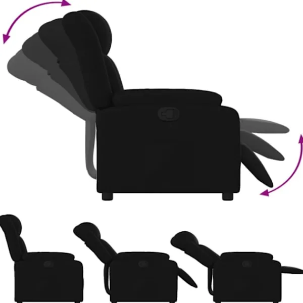 vidaXL Fåtöljer>Reclinerfåtölj svart tyg