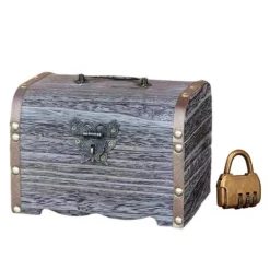 Kistor & Koffertar>Retro Trämyntspiggy Bank Vintage Förvaringslåda med Lås Skattkista Smycken Armband Pärla Ring Organizer för Case -L/för M/SS