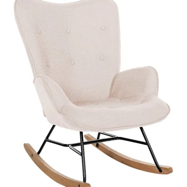 BellaFurn Fåtöljer>Rockstol - Relax Chair - Bekväm svängfunktion, lyxig design i ditt vardagsrum | Färg: grädde