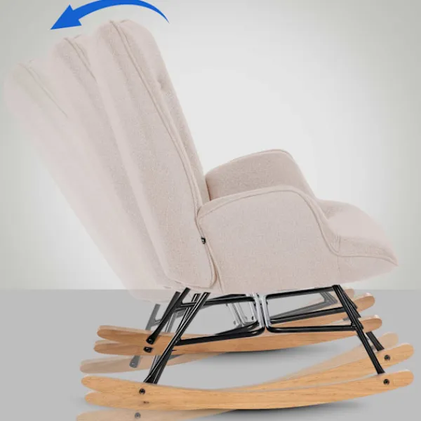 BellaFurn Fåtöljer>Rockstol - Relax Chair - Bekväm svängfunktion, lyxig design i ditt vardagsrum | Färg: grädde