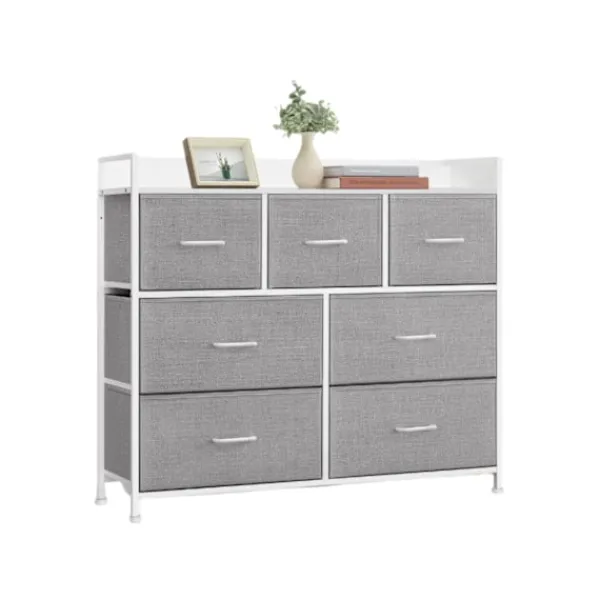 Rootz Living Byråer>Rootz 7 -lådan av lådor - Glåskåp - förvaringsskåp - Tygfronter - 28,5 x 98 x 85 cm - Maximerad lagringslösning