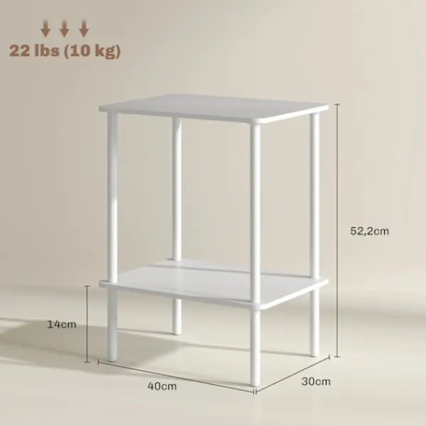 Rootz Living Småbord>Rootz 2 Tier Side Table - Accent Table - soffbord - Extra förvaring - 40 cm x 30 cm x 52,2 cm