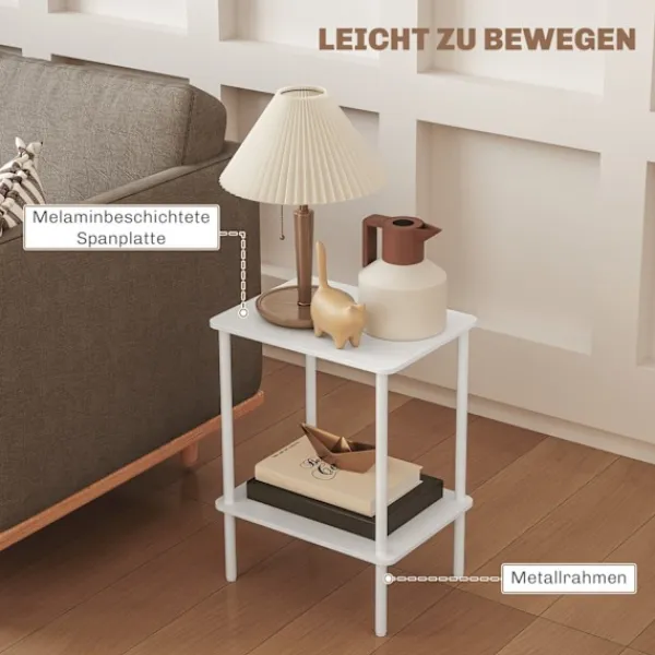 Rootz Living Småbord>Rootz 2 Tier Side Table - Accent Table - soffbord - Extra förvaring - 40 cm x 30 cm x 52,2 cm