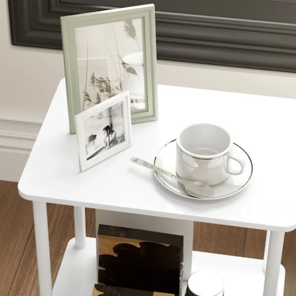 Rootz Living Småbord>Rootz 2 Tier Side Table - Accent Table - soffbord - Extra förvaring - 40 cm x 30 cm x 52,2 cm
