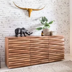 Rootz Living Byråer>Rootz 160 x 75 x 43 cm Wood Acacia Natural - Lantlig byrå & dörrar - Hallskåp