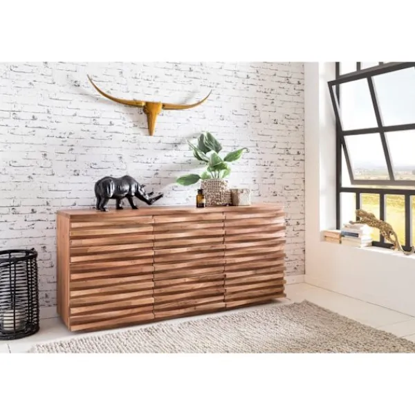 Rootz Living Byråer>Rootz 160 x 75 x 43 cm Wood Acacia Natural - Lantlig byrå & dörrar - Hallskåp