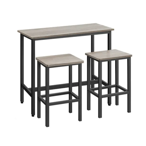 Rootz Living Matgrupper>Rootz Barbord med Barstolsset - Mottle-Ink Svart - Spånskiva och stål - 100 cm x 40 cm x 90 cm - 40 cm x 30 cm x 65 cm - 20,2 kg - 100 kg Kapacitet