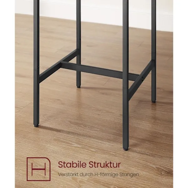 Rootz Living Matgrupper>Rootz barbordsset - Greige fläckigt bläck svart - spånskiva stål - bistro pallar - hög lastkapacitet - 60 cm x 60 cm x 90 cm