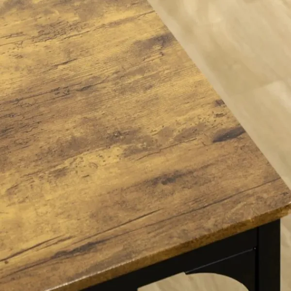 Rootz Living Matgrupper>Rootz Barbordsset - Industriell Design - 5 St.bordsset - 1 Barbord - 4 Barstolar - Sittgrupp - Köksbänk - Svart + Brun - 110L x 50W x 89,5H cm.