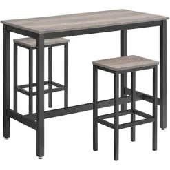 Rootz Living Matgrupper>Rootz Barbordsset - Pubbord med pall - Högt bord - Barhögt bord - Stående barbord - Barstolsbord - Litet Space Bar-bord - Spånskiva - Greige Svart - 1 | Fyndiq