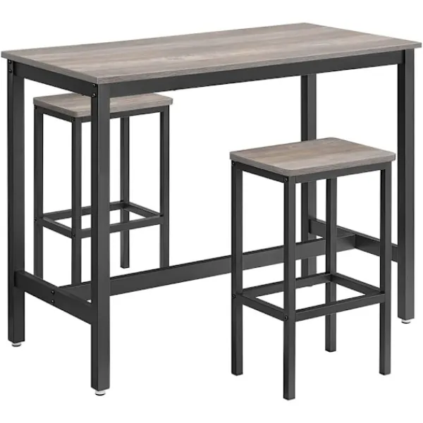 Rootz Living Matgrupper>Rootz Barbordsset - Pubbord med pall - Högt bord - Barhögt bord - Stående barbord - Barstolsbord - Litet Space Bar-bord - Spånskiva - Greige Svart - 1 | Fyndiq