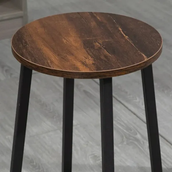 Rootz Living Stolar>Rootz Barstolar - Set med 2 köksfrukostpallar - Robust stålstomme - Industriella långa barstolar - 65 cm hög sits - Fotstöd - Rustik brun - 42 x 42 x | Fyndiq