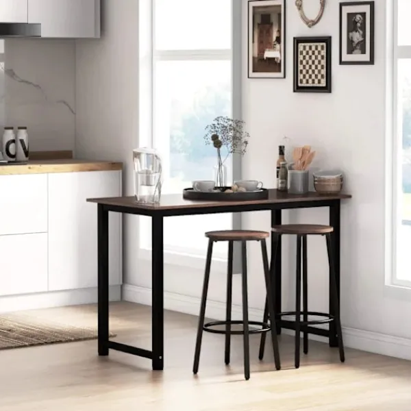 Rootz Living Stolar>Rootz Barstolar - Set med 2 köksfrukostpallar - Robust stålstomme - Industriella långa barstolar - 65 cm hög sits - Fotstöd - Rustik brun - 42 x 42 x | Fyndiq