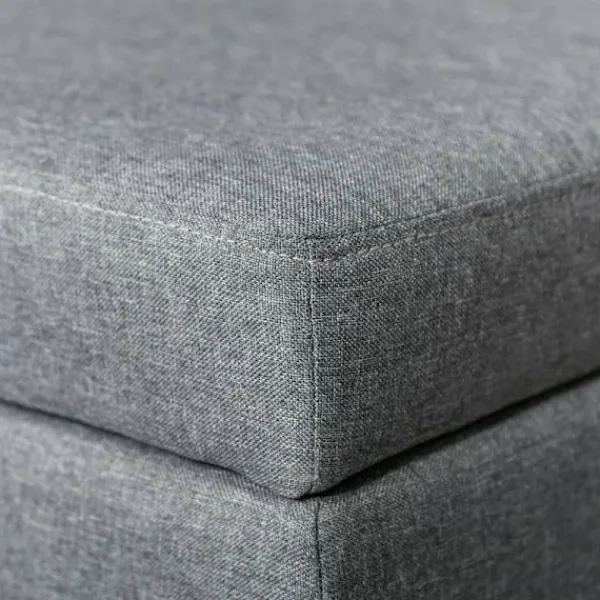 Rootz Living Kistor & Koffertar>Rootz Bänk - Bänk - Vardagsrum - Sovrum - Entré - Linneliknande polyester - Skum - Mörkgrå + Svart - 107 cm x 50 cm x 44 cm