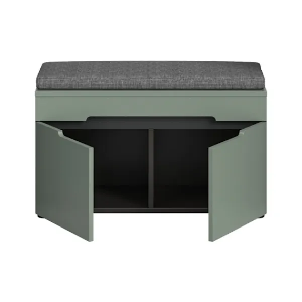 Rootz Living Balkongmöbler>Rootz -bänk med sittdyna - Entryway -sittplatser - Hallbänk - Förbättrad komfort - Grön - 80x45x37 cm