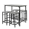 Rootz Living Matgrupper>Rootz 5-delade barbordsset - Barstolar - Matsalsset - Robust metallstomme - MDF-fanerskiva - Hög lastkapacitet - 100 cm x 87 cm x 60 cm bord, 32 cm x | Fyndiq