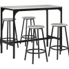 Rootz Living Matgrupper>Rootz 5-delade barbordsset - Industriell matsalsset - Kompakt barmöbel - Utrymmesbesparande design - 110 cm x 50 cm x 89,5 cm bord