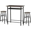 Rootz Living Matgrupper>Rootz 3-delade barbordsset - Matsalsset - Möbler i industriell stil - Utrymmesbesparande design - 80 cm x 50 cm x 90 cm bord, Ø30 cm x 60 cm pallar