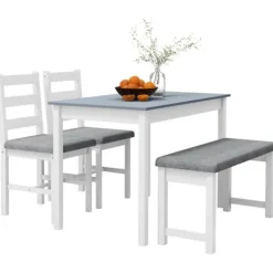 Rootz Living Matgrupper>Rootz 4-delat matbordsset - Matsalsmöbler - Platsbesparande matsalsset - Bekväma sittplatser - Enkelt underhåll - 108cm x 65cm x 75cm Bord - 92cm x 36 | Fyndiq