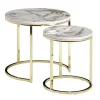 Rootz Living Småbord>Rootz design sidobord set om 2 vit marmor ser runt - Soffbord 2-