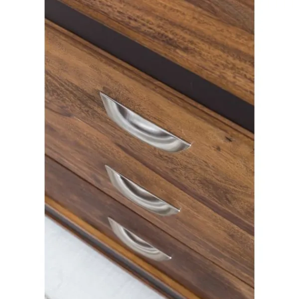 Rootz Living Byråer>Rootz Design skänk Sheesham massivt trä med konstläder 160x44x80