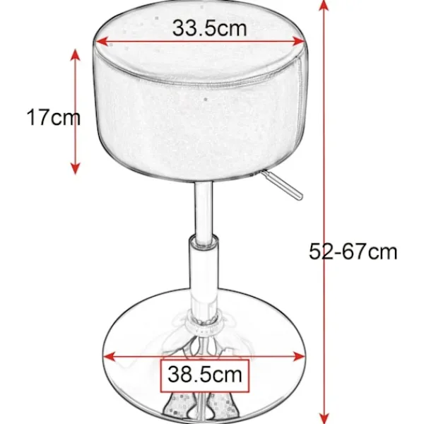 Rootz Living Pallar>Rootz Designer Hocker - Pall - Sittstol - Vridsits - Justerbar stol - Modern pall - Roterande sits - Vit - 15,7x15,7x10,2tum