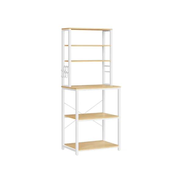 Rootz Living Köksö>Rootz Ek Vit Spånskiva Stål Tårtställ - Bakställ - Förvaringshylla - Robust konstruktion - Enkel montering - 40cm x 60cm x 167cm