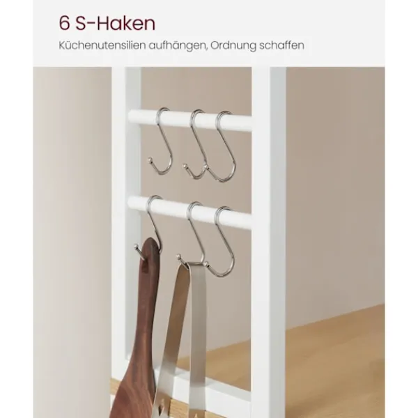 Rootz Living Köksö>Rootz Ek Vit Spånskiva Stål Tårtställ - Bakställ - Förvaringshylla - Robust konstruktion - Enkel montering - 40cm x 60cm x 167cm