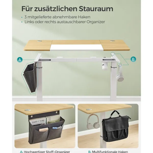 Rootz Living Kontorsmöbler>Rootz Elektriskt stående skrivbord - Justerbart skrivbord - Sit Stand Skrivbord - Spånskiva Stålstomme - 60cm x 140cm x (72-120)cm - Pastell Yellow-Ba | Fyndiq