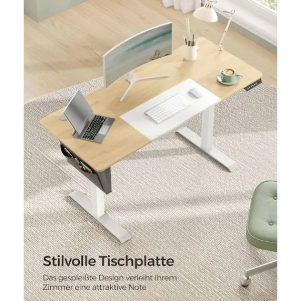 Rootz Living Kontorsmöbler>Rootz Elektriskt stående skrivbord - Justerbart skrivbord - Sit Stand Skrivbord - Spånskiva Stålstomme - 60cm x 140cm x (72-120)cm - Pastell Yellow-Ba | Fyndiq