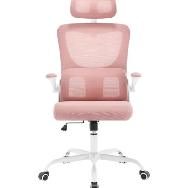 Rootz Living Kontorsmöbler>Rootz Ergonomic Office Chair - Mesh Swivel Chair - Datorstol - Svankstöd - Justerbart nackstöd - 62cm x 116-123,5cm x 69,5cm