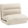 Rootz Living Fåtöljer>Rootz Floor Chair - Meditationsstol - Solstol - Säng - Justerbart ryggstöd i 6 nivåer - Mjukt tygöverdrag - Kompakt - Beige - 70cm x 41cm x 56cm