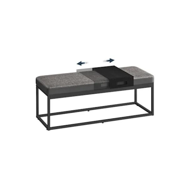 Rootz Living Kistor & Koffertar>Rootz förvaringsbänk i konstläder - ottomansk - Sittorganisatör - Vadderad kudde - 100 cm x 40 cm x 50 cm