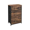 Rootz Living Byråer>Rootz Förvaringsskåp - Byrå - Byrå med tyglådor - Förvaringsskåp i trä - Stilrent Förvaringsskåp - Vintage Brun/Svart - 56 x 30 x 89,3 cm