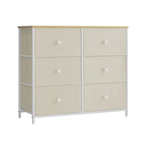 Rootz Living Byråer>Rootz Förvaringsskåp - Lådorganisatör - Spånskiva Ståltyg - Camel Yellow Creme White - 30cm x 80cm x 71cm - Lättvikt - Rymlig - Enkel montering