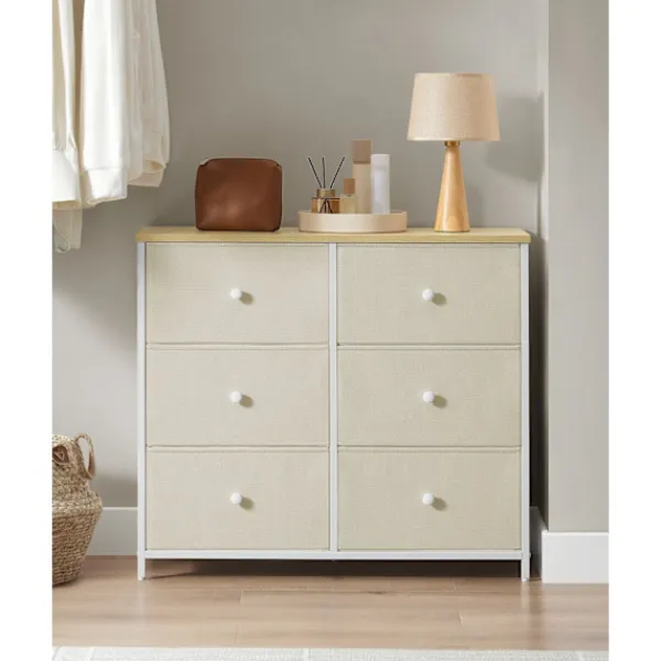 Rootz Living Byråer>Rootz Förvaringsskåp - Lådorganisatör - Spånskiva Ståltyg - Camel Yellow Creme White - 30cm x 80cm x 71cm - Lättvikt - Rymlig - Enkel montering