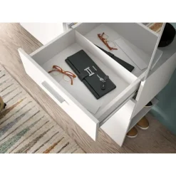 Rootz Living Byråer>Rootz Garderob Combination - Closet Set - Lagringslösning - Rymdbesparande design - Inkluderar spegel - vit melamin - 208x190x36cm