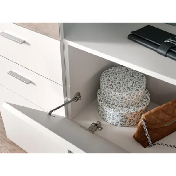 Rootz Living Byråer>Rootz Garderob Combination - Closet Set - Lagringslösning - Rymdbesparande design - Inkluderar spegel - vit melamin - 208x190x36cm