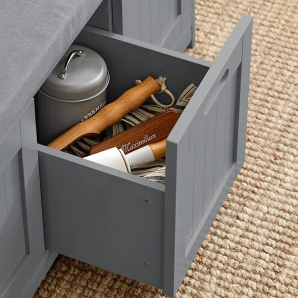 Rootz Living Sideboards>Rootz hallbänk med skoförvaring - Skoskåp - Entréorganisator - Bekväm vadderad sits - Avtagbar kudde - MDF-konstruktion - 90 cm x 45 cm x 35 cm