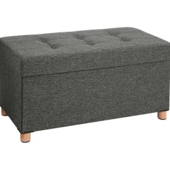Rootz Living Kistor & Koffertar>Rootz Hocker - Puff - Förvaringsutrymme - Mörkgrå - 76 x 38 x 40 cm