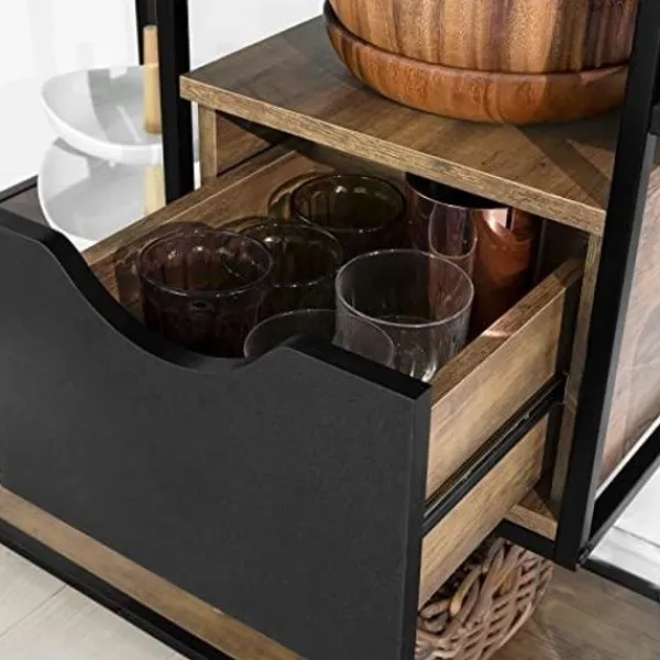 Rootz Living Sideboards>Rootz Industrial Style Kök Matsal Förvaring Hylla Sideboard Sidobord Avslut Bord Vinställ