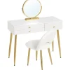 Rootz Living Sminkbord>Rootz justerbart sminkbordsset - Sminkbord med pall - Sminkbord med LED-spegel - Ergonomisk komfort - Gott om förvaring - Robust design - 100 cm x 122 | Fyndiq
