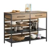 Rootz Living Köksö>Rootz Kitchen Island - Kökshylla - Kommod - Barbord - Vintagestil - Rymlig förvaring med 5 fack & 2 lådor - Robust metallram - Justerbara fötter - Enk | Fyndiq