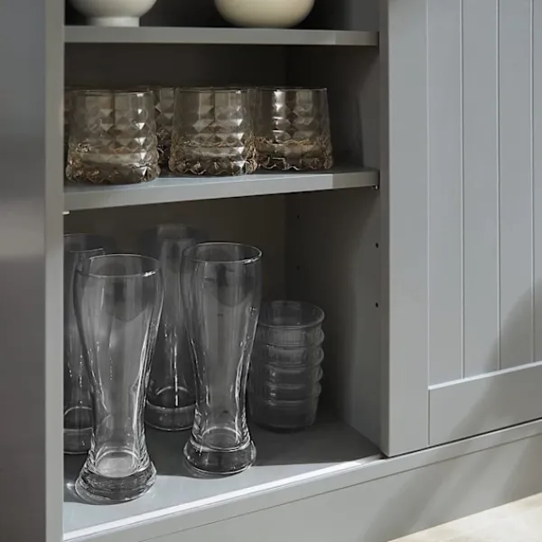 Rootz Living Köksö>Rootz Kitchen Island - Skänk med 2 skjutdörrar och vikbar bänkskiva - Kök Matsal - Skänk Förvaringsskåp - Skåp